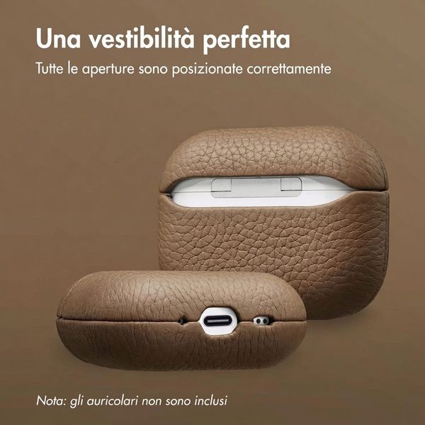 Accezz Cover in vera pelle  Apple Airpods Pro 3 - Taupe