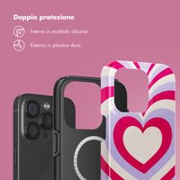 Selencia Cover posteriore Vivid con MagSafe Apple iPhone 15 Pro - Double Hearts Rubine Red Lilac