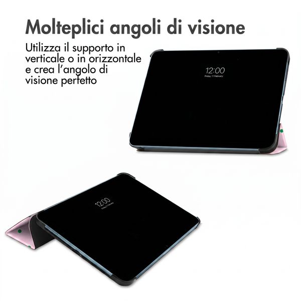 imoshion Cover Trifold Design Apple iPad 11 (2025) 11 pollici A16 / iPad 10 (2022) 10.9 pollici - Happy Dots