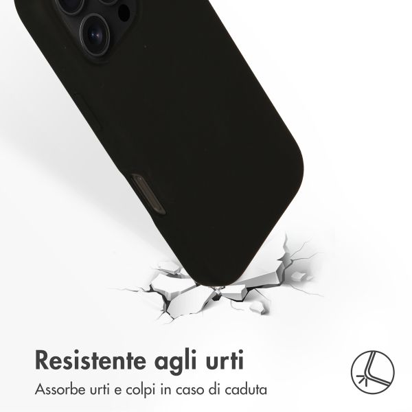 Accezz Cover in silicone liquido con MagSafe Apple iPhone 16 Pro - Nero