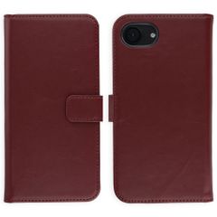 Selencia Cover a libro in vera pelle Apple iPhone 17e / 16e - Burgundy