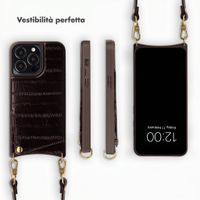 Selencia Nova cover posteriore in vera pelle con portacarte Apple iPhone 13 Pro - Dark Chocolate