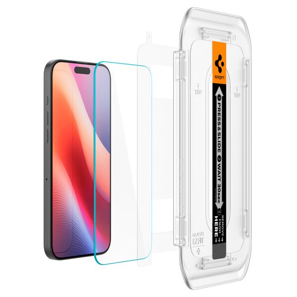 Spigen Vetro temperato GLAStR EZ Fit, confezione da 2 + Applicatore Apple iPhone 16 Pro Max / 17 Pro Max