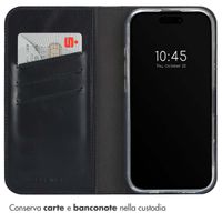 Selencia Cover a libro in vera pelle Apple iPhone 16 Pro Max - Nero
