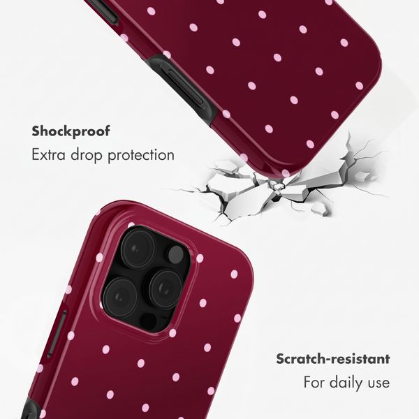 Selencia Vivid Backcover met MagSafe Apple iPhone 16 Pro Max - Happy Dots Burgundy