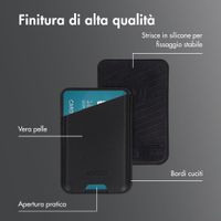 Accezz Portacarte in pelle magnetico - Compatibile con Apple Find My - Onyx Black