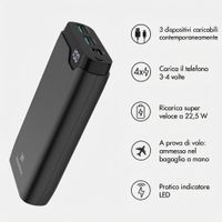 imoshion Powerbank da 20.000 mAh - Caricabatterie rapido da 22,5 W - USB-C / USB-A - Nero