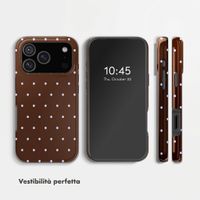Selencia Cover posteriore Vivid con MagSafe Apple iPhone 17 Pro Max - Happy Dots Chocolate