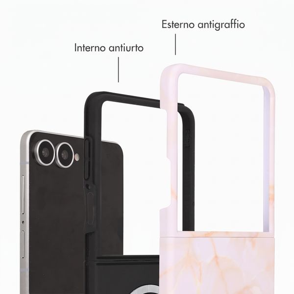 Selencia Cover posteriore Vivid con MagSafe Samsung Galaxy Z Flip 8 - Golden Beige Marble
