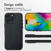 Accezz Cover in Pelle con MagSafe Apple iPhone 16 Pro Max - Onyx Black