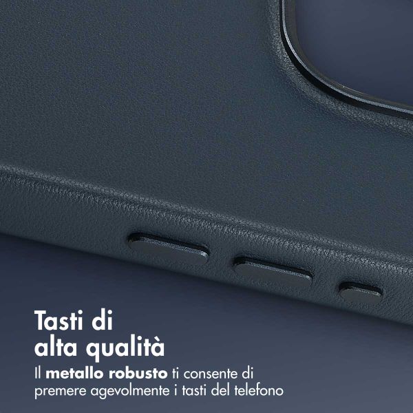Accezz Cover in Pelle con MagSafe Apple iPhone 15 Pro - Nightfall Blue