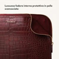 Selencia Cover per laptop Croco 11 pollici - Burgundy