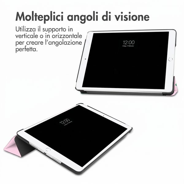 imoshion Cover Trifold Design Apple iPad 9 (2021) 10.2 pollici / iPad 8 (2020) 10.2 pollici / iPad 7 (2019) 10.2 pollici - Happy Dots