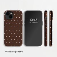 Selencia Cover posteriore Vivid con MagSafe Apple iPhone 14 - Happy Dots Chocolate
