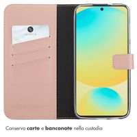 Selencia Cover a libro in vera pelle Samsung Galaxy S25 FE - Dusty Pink