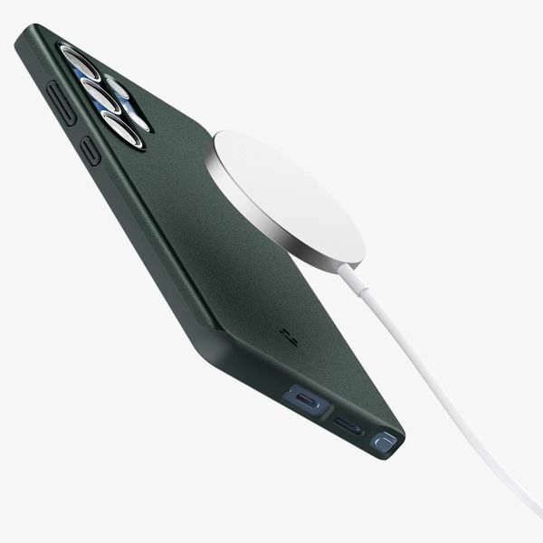Spigen Cover posteriore Thin Fit MagSafe Samsung Galaxy S25 Ultra - Abyss Green