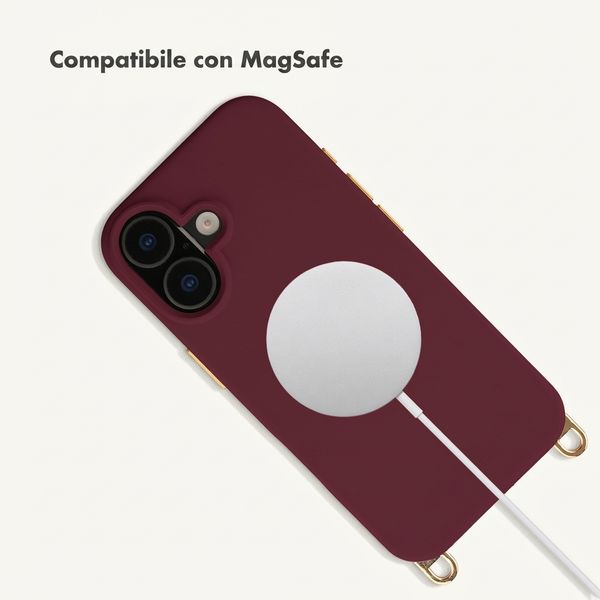 Selencia Cover posteriore Rivièra con MagSafe con ganci rimovibili Apple iPhone 16 - Bold Burgundy