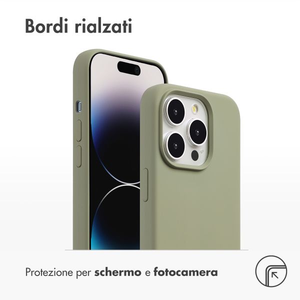 Accezz Cover in silicone liquido con MagSafe Apple iPhone 14 Pro - Cooper Green