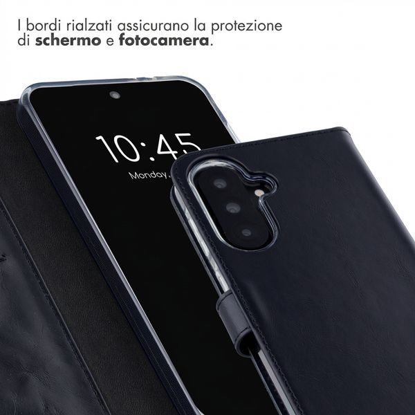 Selencia Cover a libro in vera pelle Samsung Galaxy A37 (5G) - Nero
