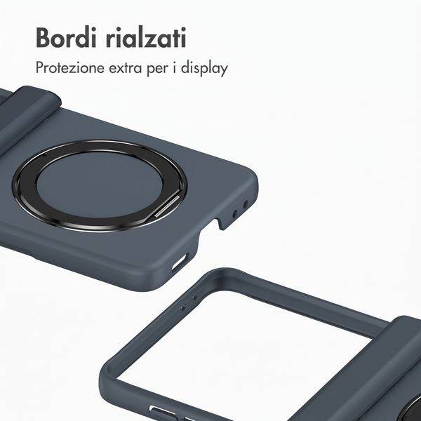 Accezz Color Backcover con MagSafe e supporto ad anello Samsung Galaxy Z Flip 8 - Blu scuro