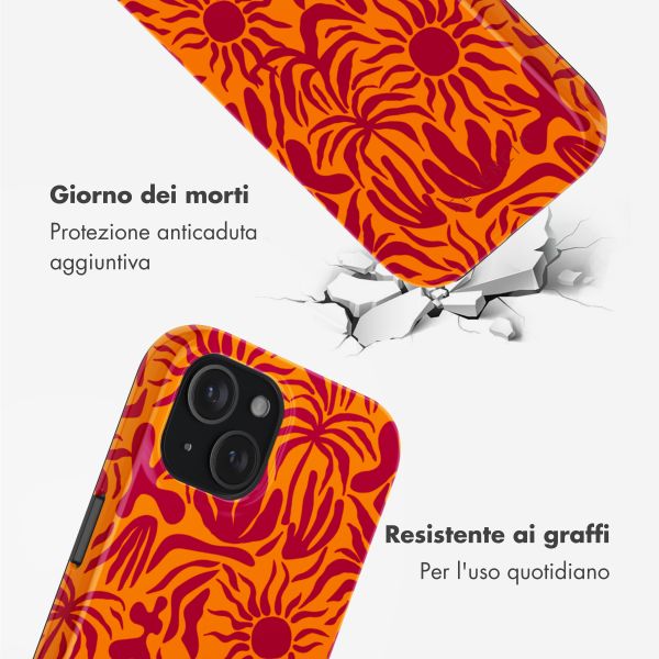 Selencia Cover posteriore Vivid con MagSafe Apple iPhone 15 - Tropical Vibes Apricot