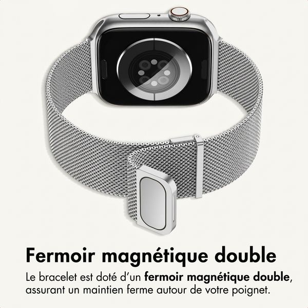 imoshion Milanees magnetisch bandje Apple Watch | 44/45/46/49 mm - Zilver