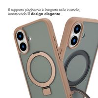 Accezz Cover con anello e supporto con MagSafe Apple iPhone 16 - Marrone