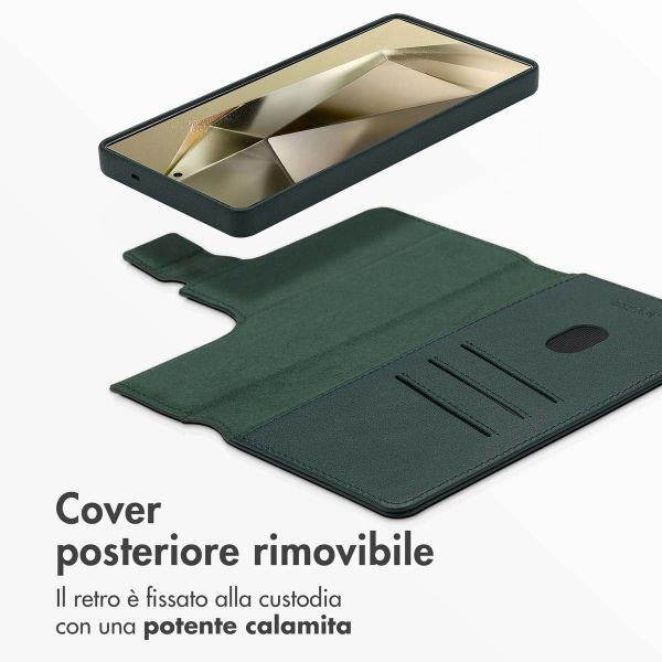 Accezz Cover in pelle 2 in 1 con MagSafe Samsung Galaxy S25 Ultra - Cedar Green