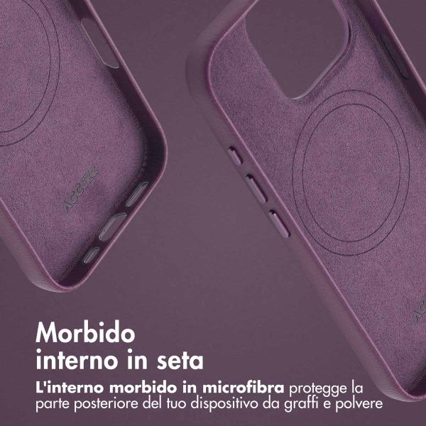 Accezz Cover in Pelle con MagSafe Apple iPhone 16 Pro - Heath Purple