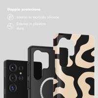 Selencia Cover posteriore Vivid con MagSafe Samsung Galaxy S25 Ultra - Art Wave Black