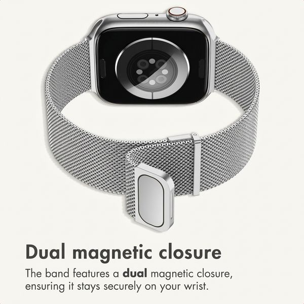 imoshion Milanees magnetisch bandje Apple Watch | 44/45/46/49 mm - Zilver