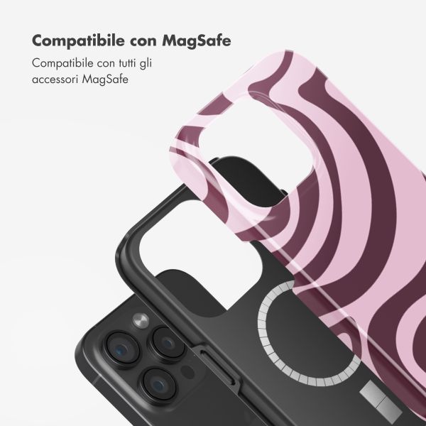 Selencia Cover posteriore Vivid con MagSafe Apple iPhone 15 Pro - Wavy Swirl Pink Plum