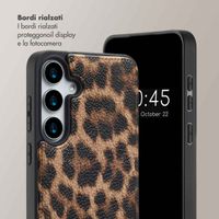 Selencia Cover per telefono Nova con cordino e portacarte Samsung Galaxy S24 Plus / S25 Plus - Leopard