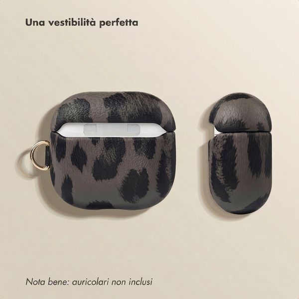 Selencia Cover Sabi stampa pantera  Apple Airpods 4 - Midnight Black