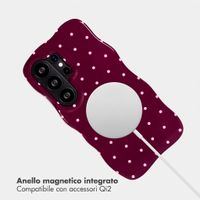 Selencia Cover Vivid Wavy con MagSafe Samsung Galaxy S26 Ultra - Happy Dots Burgundy