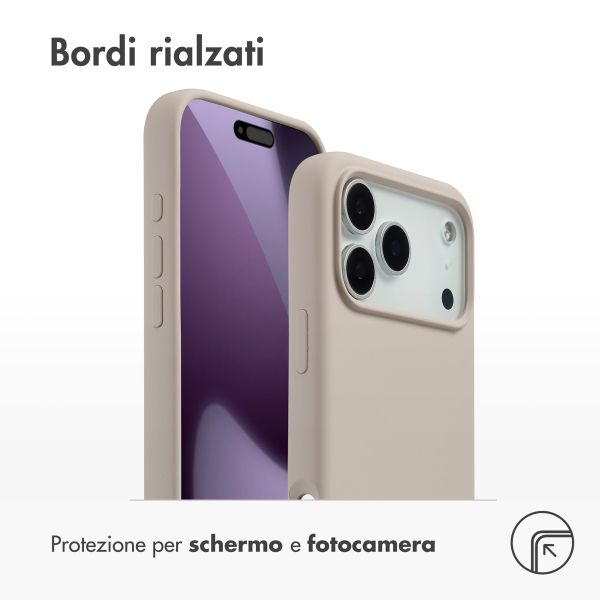 Accezz Cover in silicone liquido con MagSafe Apple iPhone 17 Pro Max - Stone