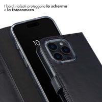 Selencia Cover a libro in vera pelle Apple iPhone 16 Pro - Nero