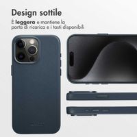 Accezz Cover in Pelle con MagSafe Apple iPhone 15 Pro Max - Nightfall Blue