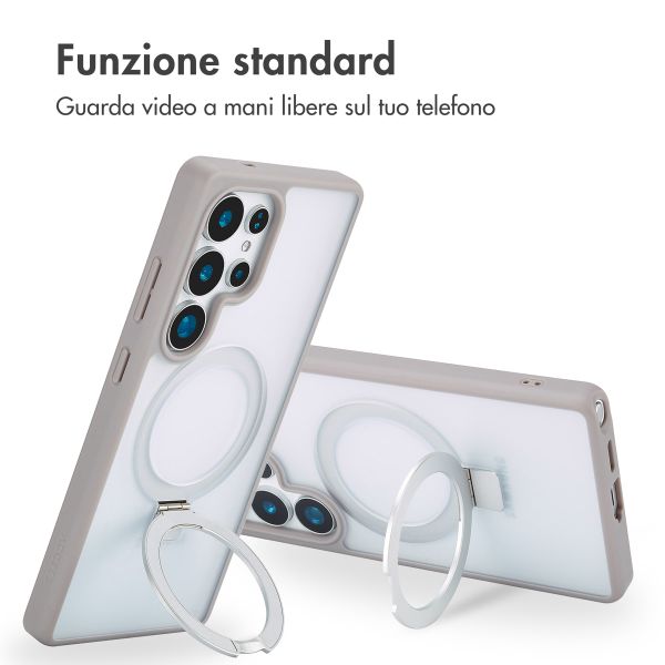 Accezz Cover con anello e supporto con MagSafe Samsung Galaxy S25 Ultra - Grigio