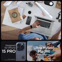 Spigen Cover Posteriore Ultra Ibrida con MagSafe Apple iPhone 15 Pro - Frost Black