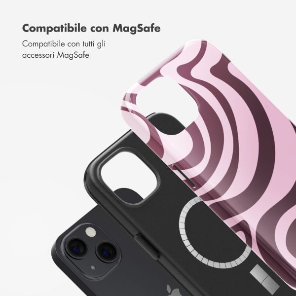 Selencia Cover posteriore Vivid con MagSafe Apple iPhone 13 - Wavy Swirl Pink Plum