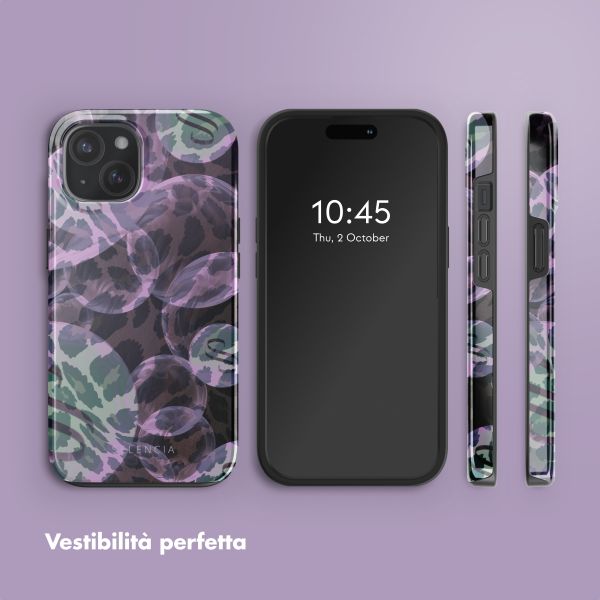 Selencia Cover posteriore Vivid con MagSafe Apple iPhone 15 - Leo Bubble Green