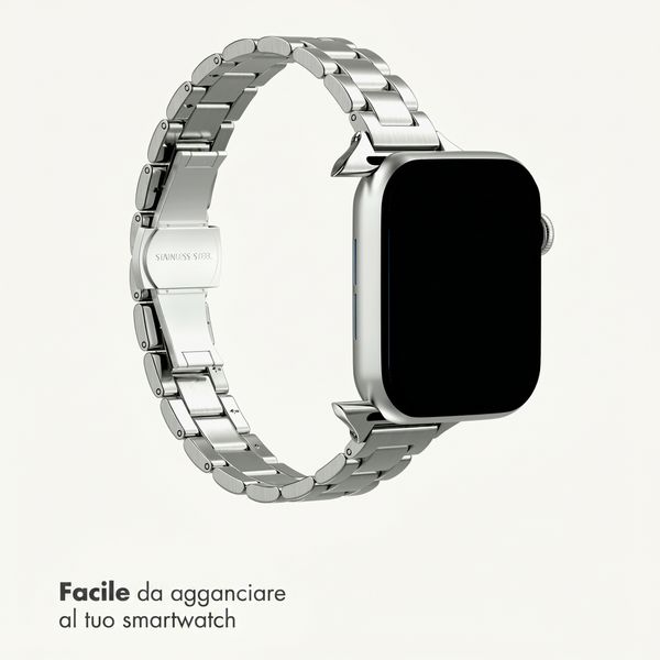 Selencia Cinturino sottile in acciaio a maglie Apple Watch | 38/40/41/42 mm - Argento