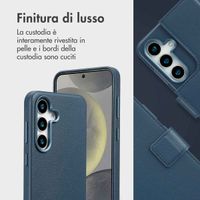 Accezz Cover in pelle 2 in 1 con MagSafe Samsung Galaxy S25 - Nightfall Blue