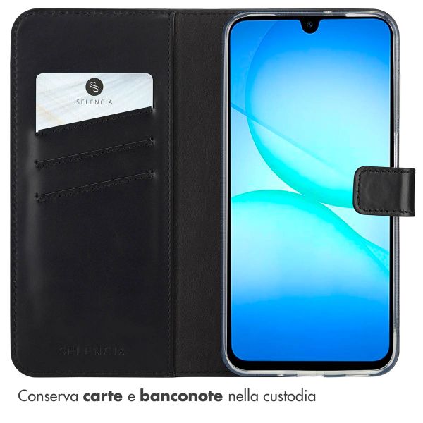 Selencia Cover a libro in vera pelle Samsung Galaxy A17 (5G) / (4G) - Nero