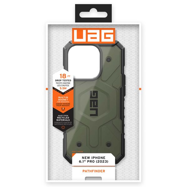 UAG Cover Posteriore Pathfinder con MagSafe Apple iPhone 15 Pro - Olive Drab