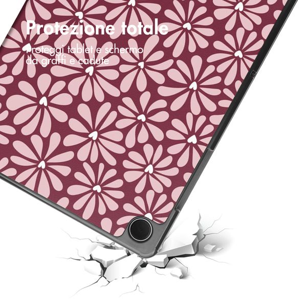 imoshion Cover Trifold Design Samsung Galaxy Tab A11 Plus / A9 Plus - Bloom Love Blush