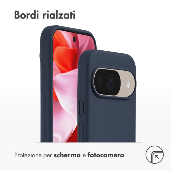 Accezz Cover Posteriore in Silicone Liquido Google Pixel 11 / 11 Pro / 10 / 10 Pro - Blu scuro