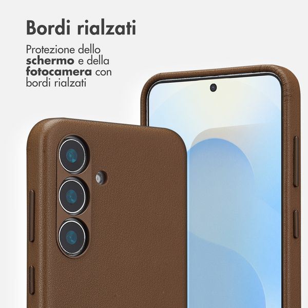 Accezz Cover in Pelle con MagSafe Samsung Galaxy S25 - Marrone caffè
