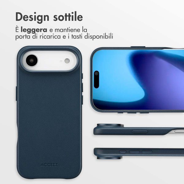 Accezz Cover in Pelle con MagSafe Apple iPhone Air - Nightfall Blue